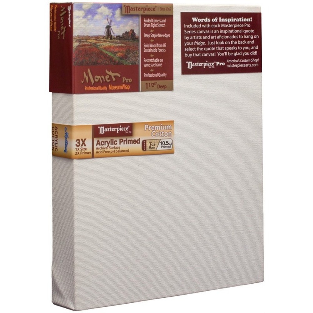 Set of‎ 2 Monet Pro 1.5" Deep Monterey Cotton 10×16 Masterpiece Stretched Canvas